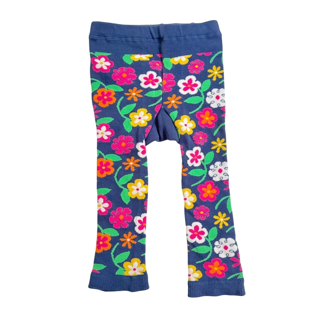Doodle Pants Cozy Sweater Leggings MED 12-18M Floral Flower Graphic Seat Stretch